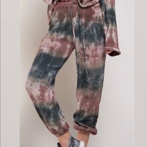 Hand dipped tie dye French terry bottoms